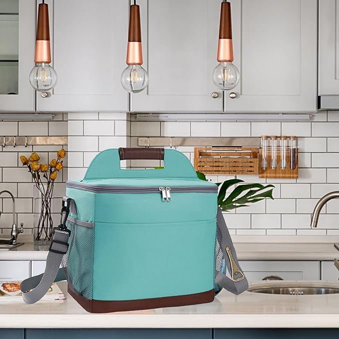 24-Can Insulated Lunch Bag for Women & Men - Large Soft Cooler Box with Leakproof Design, Lightweight Thermal Tote for Work, Travel, Picnic, Camping (Mint Green)