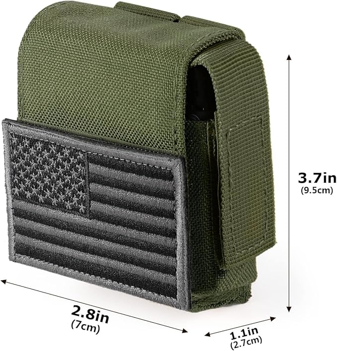 2 Pack Tactical Pouches, Molle EDC Compact Pouch Small Utility Pouch Accessories Battery Cigarette Case Card Holder Lighter Slot Mini Cigar Belt Waist Pack