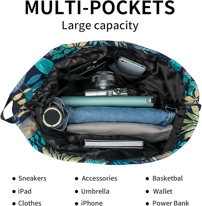 Peicees Waterproof Drawstring Sport Bag Lightweight Sackpack Backpack for Men and Women