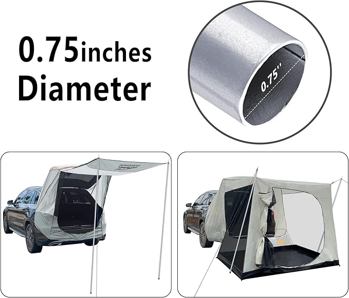 Hasika Camping Tent Pole Repair Kit Including Ropes Stakes Adjustable from 30" to 74.8" Replacement for Tarp Awning Rainfly 2 Set (10 Sections)