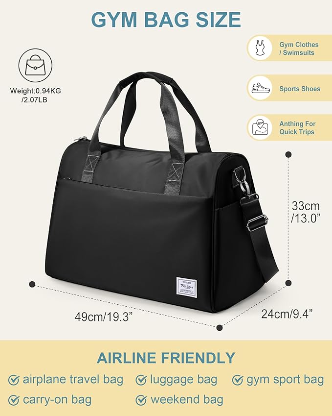 Gym Bag Womens,Travel Duffel Carry on Bag Sport Tote Bag Weekend Overnight Bag