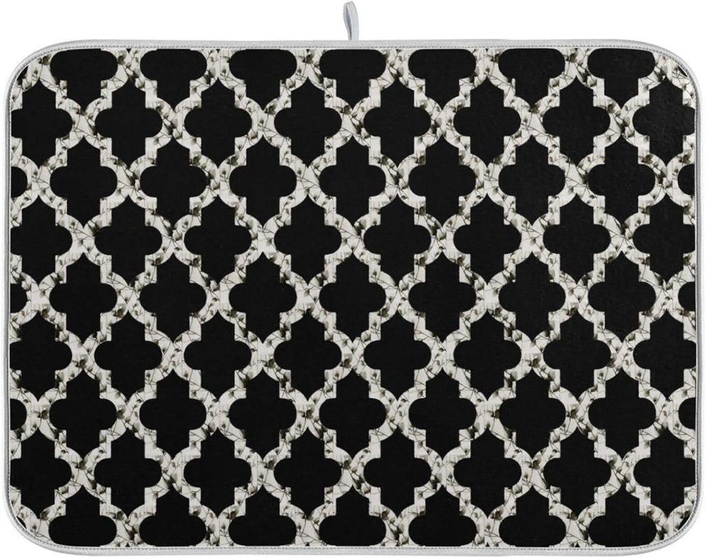senya Super Absorbent Dish Drying Mat, Microfiber Fast-Drying Dish Mat, 16'' x 18'', Kitchen Dish Drying Pad, Geometry Texture Classic Modern