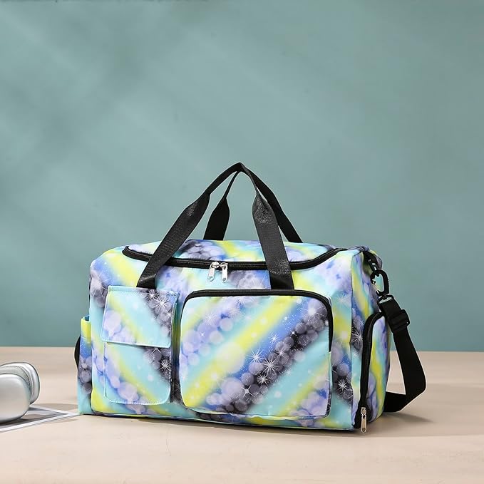 Small Gym Bag for Women, Travel Duffle Bag Carry On Weekender Bag with Shoe Compartment