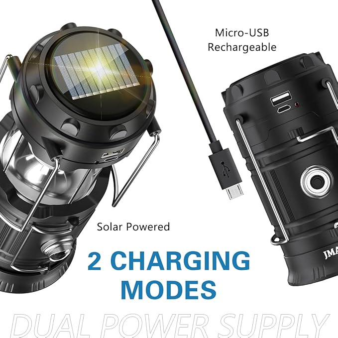 2023 Upadte Solar Lantern Flashlights Charging for Phone, USB Rechargeable Led Camping Lantern, Collapsible & Portable for Emergency, Hurricanes, Power Outage, Storm (Classical-2)