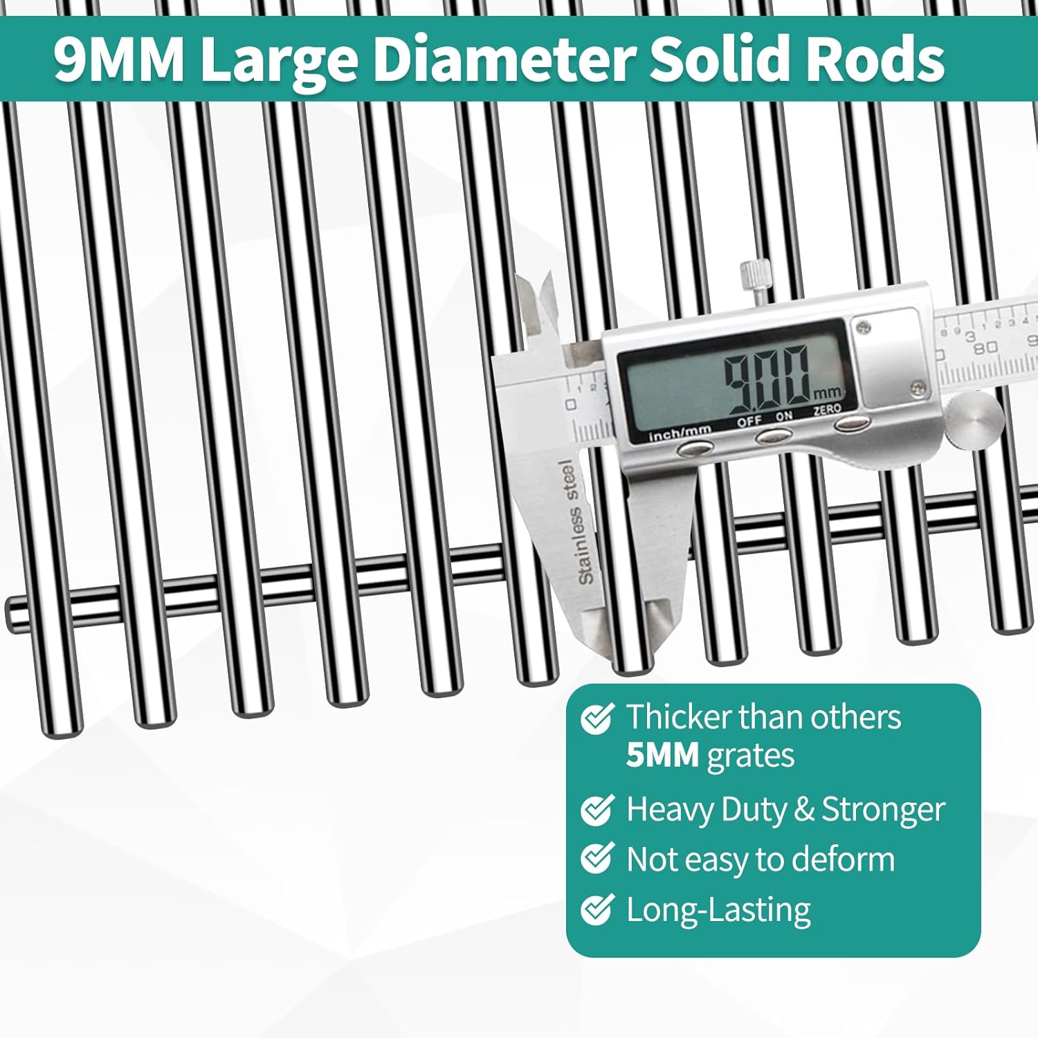 9MM 15" Stainless Steel Grill Grates for Weber Spirit E200 S200 E210 S210 Genesis Silver A Spirit 500 Gas Grill with Side Control Panel for Weber 7521 7522 7523 65905 65904 Spirit 200 Series