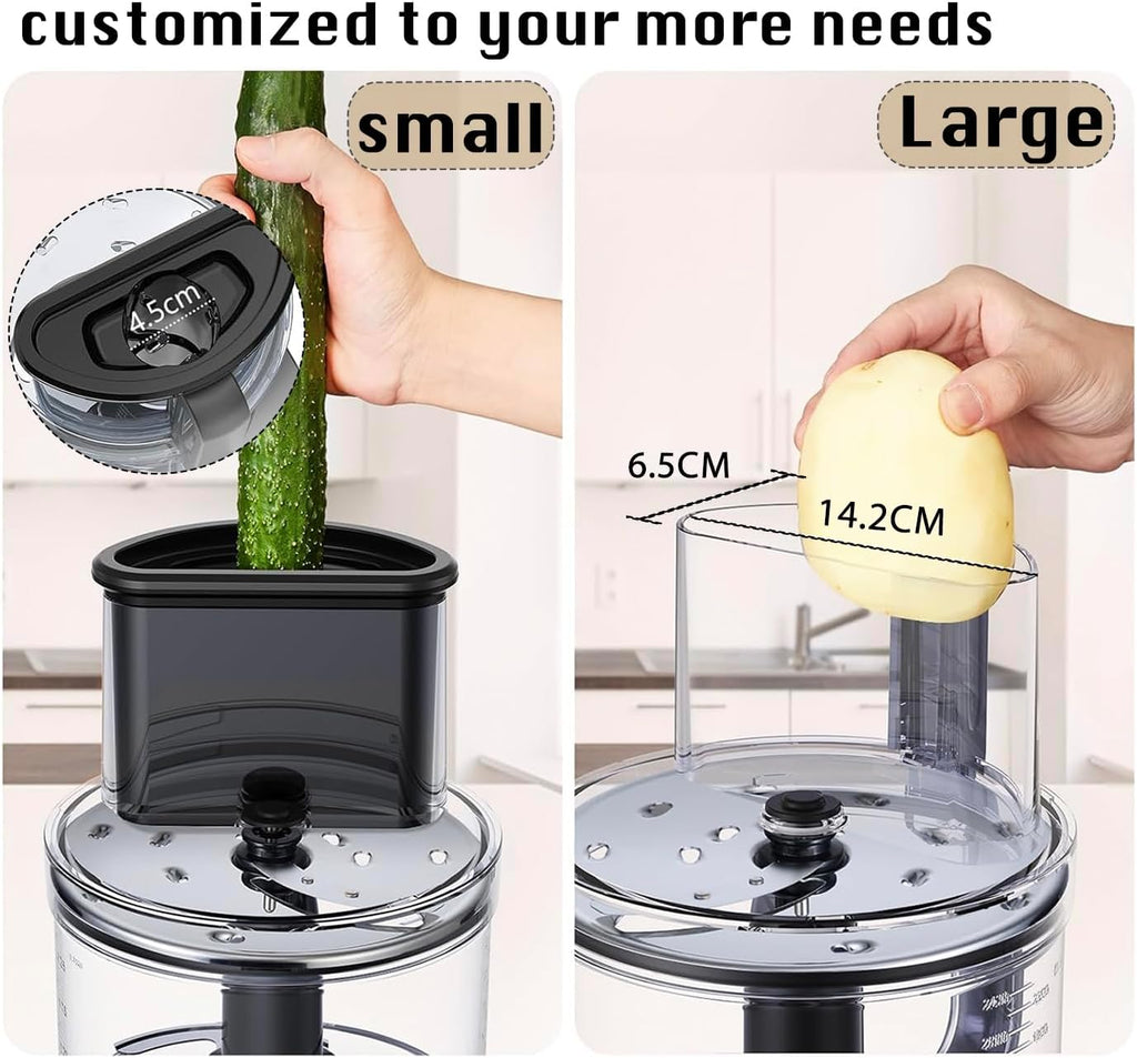 14 Cup Food Processor, French-Fry-Cutter, Blending, Mixing, Shredding, and Slicing, Meat and Vegetable Chopping, Doughing for Home Use, Mincing, and Pureeing,4 Speeds,600W