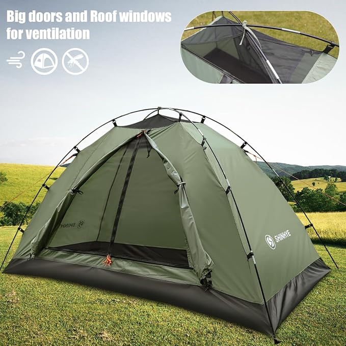 ShinHye Backpacking Tent for Camping, 1/2 Person Ultralight Backpacking Tent Easy Setup Tents Waterproof Lightweight Hiking Tents for Outdoor