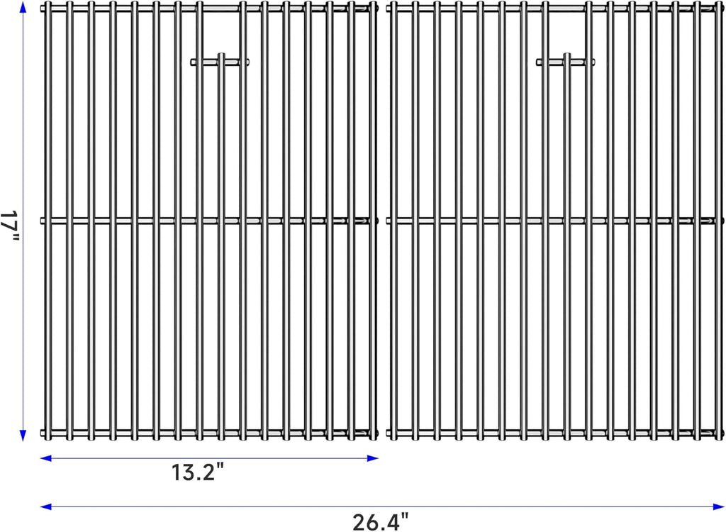 17/17.5/19.5 Inch Stainless Steel Cooking Grill Grates, Nexgrill Replacement Parts for Nexgrill 4 Burner 720-0830H, 720-0783E, 720-0783C Kenmore Uniflame, BBQ Grids Grillgrates, 17"D x 26.4"W