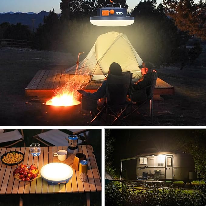 10000mAh 4000LM Flashlight Portable LED Camping Lantern Rechargeable Light 30W with Magnet , IPX4 Waterproof Tent Light Power Failure Emergency Survival Kits Snowstorm Christmas Day Gift (Warm)