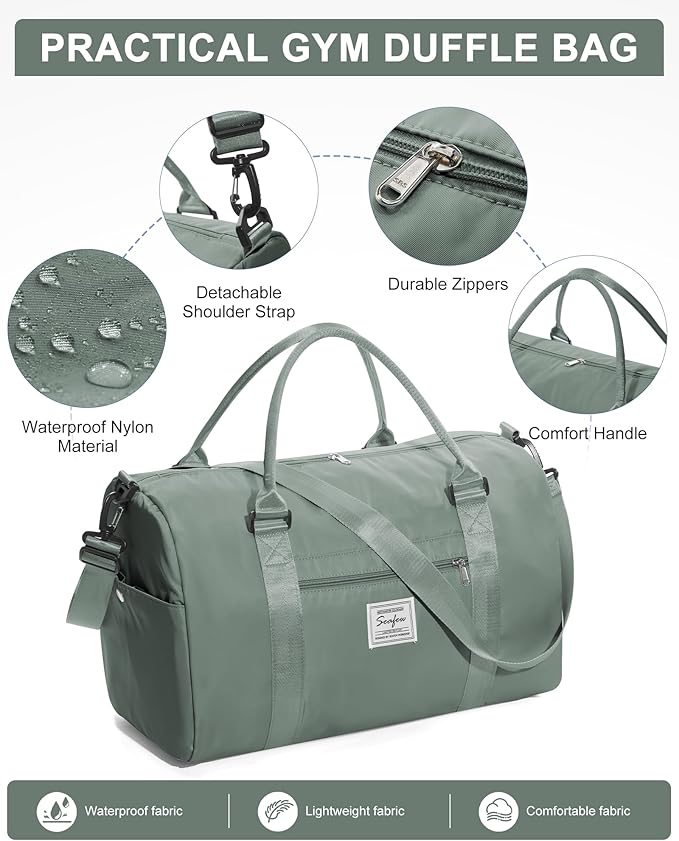 Gym Bag Womens,Travel Duffel Carry on Bag Sport Tote Bag Weekend Overnight Bag