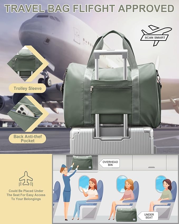 Gym Bag Womens,Travel Duffel Carry on Bag Sport Tote Bag Weekend Overnight Bag