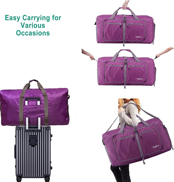 Woogwin Travel Duffel Bag Large Foldable Waterproof Overnight Bag for Beach Swim Bags Pool Sports Gym