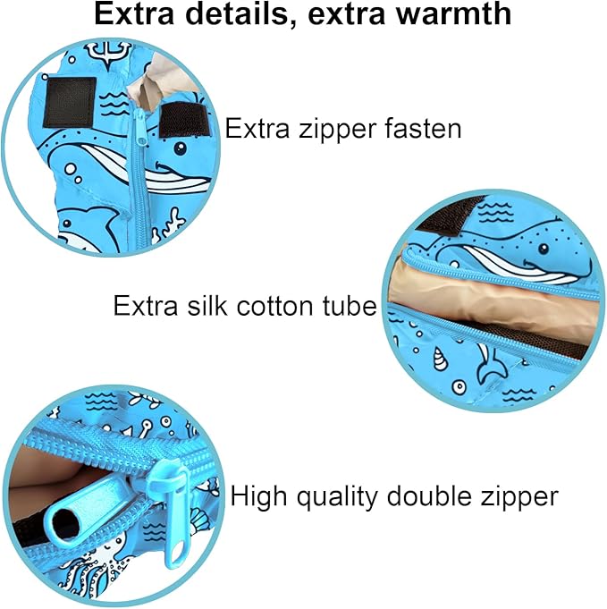 KidzAdventure Mummy Style 32 – 59F Kids Sleeping Bag with Pillow Sleeve, 4 Season, Lightweight and Backpacking Style, Ideal for Camping, Sleepover, Boys, Girls, Youth and Toddlers