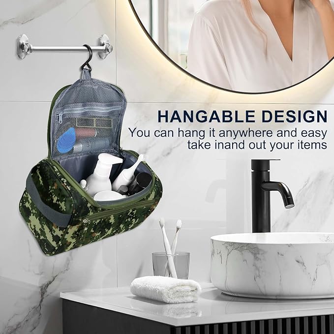 Hanging Toiletry Bag for Women and Men Traveling Makeup Large Capacity Cosmetics Portable Dopp Kit Storage Organizer Bag with Hanging Hook for Toiletries Brushes Shaving Tools