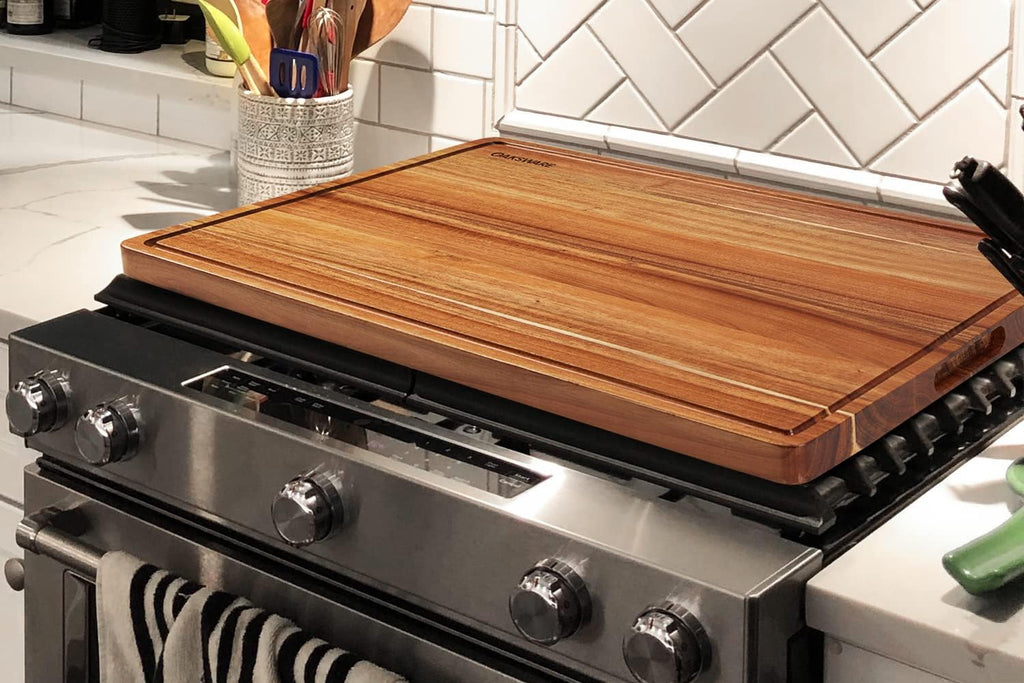 OAKSWARE Cutting Boards, 30 x 22 Inch Extra Large Acacia Wooden Cutting Board for Kitchen, Edge Grain Wood Chopping Board with Juice Groove and Handles, Pre-Oiled Carving Tray for Meat & Cheese