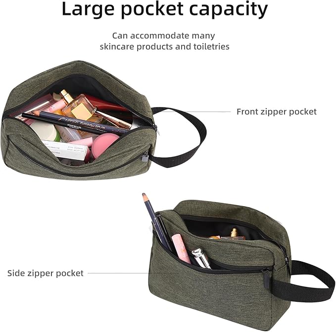 Travel Toiletry bag Toiletry bag for women men Hanging Cosmetic bag Travel accessories Gift for Women Men (Deep green)