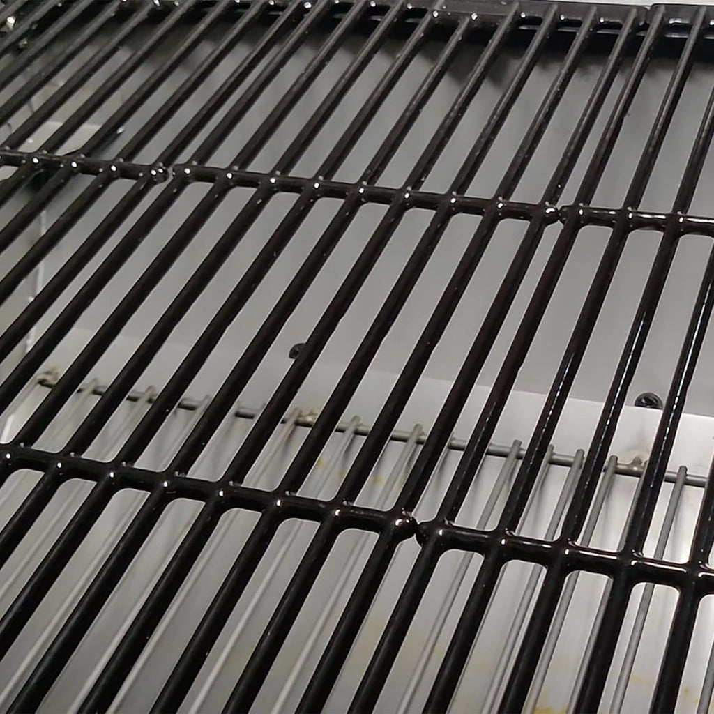 Uniflasy Porcelain Cast Iron Grill Cooking Grates for Chargriller 5050, 3001, 3008, 3030, 3725, 4000, 2121, King Griller 3008, 5252, 19 3/4 Inch Coated Cast Iron Grill Grid Grates Replacement