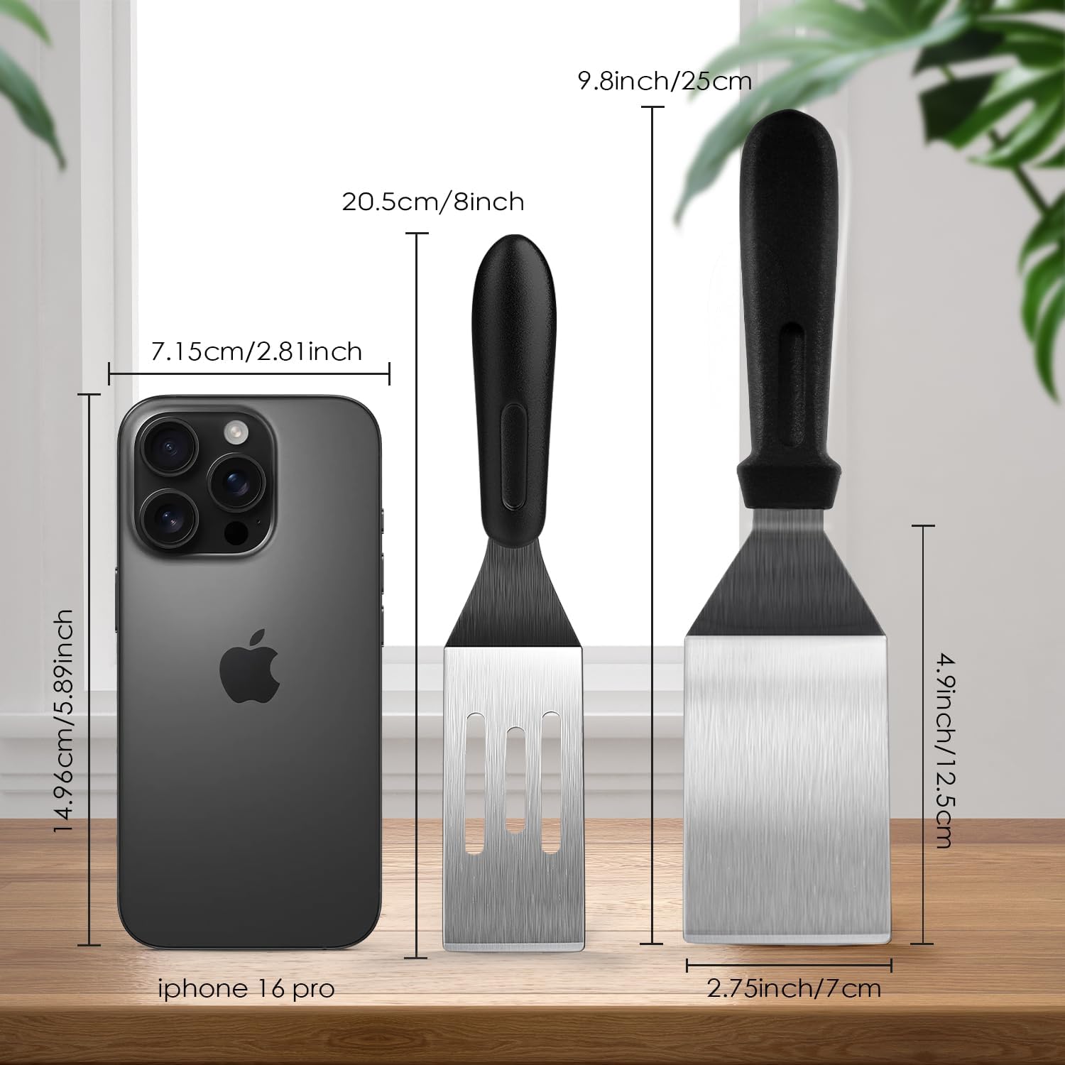 Metal Spatulas 1 PC, Stainless Steel Spatula with Heat Resistant Handle, 9.8 Inch Stainless Steel Spatula Ideal for Desserts, Pancakes, Eggs, Griddle Scraper or BBQ