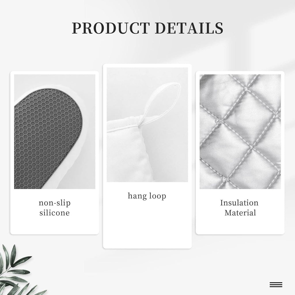 Mushroom Oven Mitts and Pot Holders Sets Silicone Mushrooms Kitchen Mitts Potholders Heat Resistant 4Pcs Oven Gloves Hot Pads for Kitchen Baking Cooking BBQ Grilling