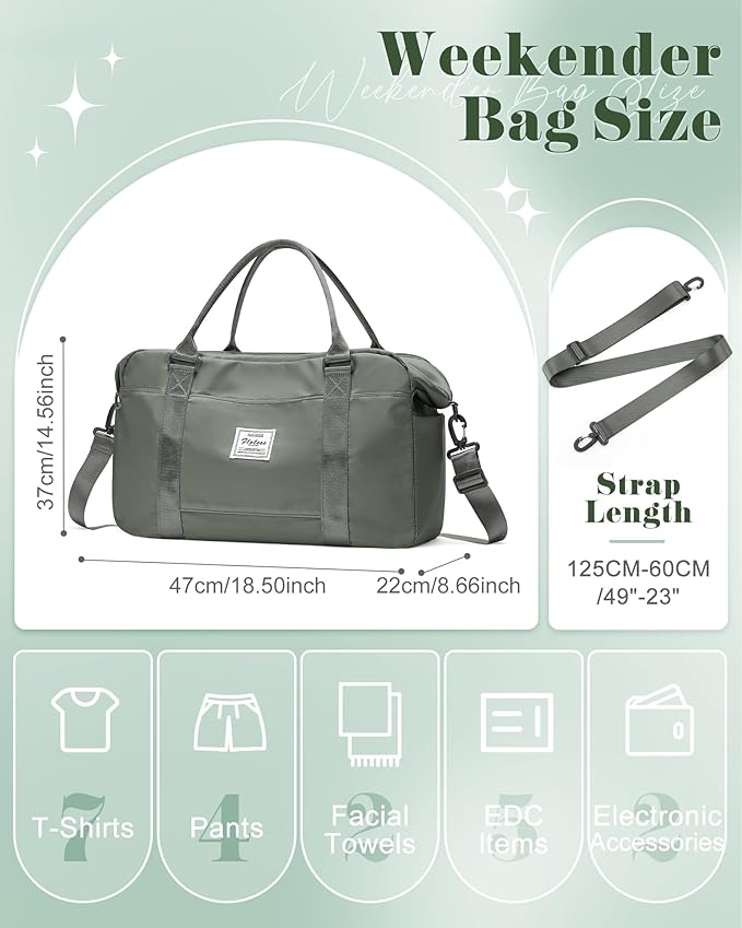 Gym Bag Womens,Travel Duffel Carry on Bag Sport Tote Bag Weekend Overnight Bag