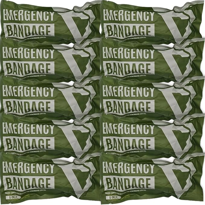 CareTac 6" Israeli-Style Emergency Trauma Compression Bandage – Elastic Pressure Wound Dressing, Sterile & Vacuum-Sealed for Bleed Control, Combat, Tactical First Aid Kit, Medical IFAK & Military 10pk
