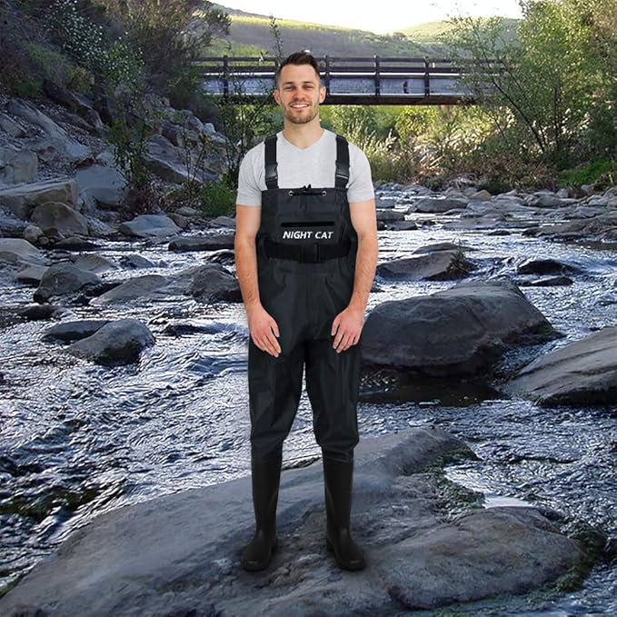 Night Cat Fishing Waders for Men Women Waterproof Hunting Chest Wader with Bootfoot Belt Breathable Lightweight Size 6 to 14