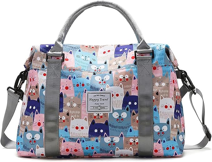 Travel Duffle Bag Weekender Overnight Bag Gym Tote with Dry and Wet Separated Pocket for Women Girls Shoulder Workout Duffel Bag Water Resistant (colorful leaves)