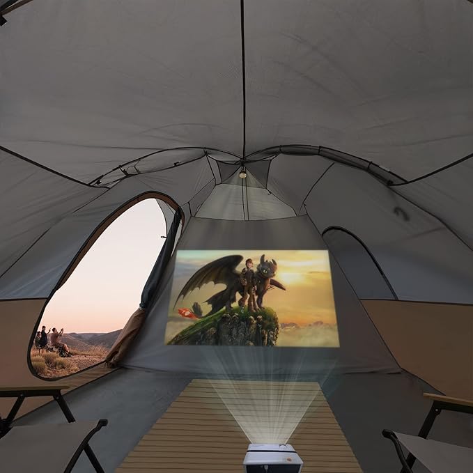 UNP Camping Tent 10-Person-Family Tents, Parties, Music Festival Tent, Big, Easy Up, 5 Large Mesh Windows, Double Layer, 2 Room, Waterproof, Weather Resistant, 18ft x 9ft x78in