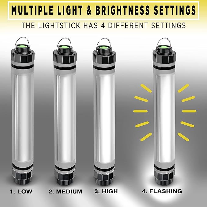 SunJack LightStick – Waterproof Rechargeable Light with Power Bank, Hiking, Backpacking and Camping Essentials Gear Accessories, Emergency Survival and Hurricane Preparedness Items Supplies