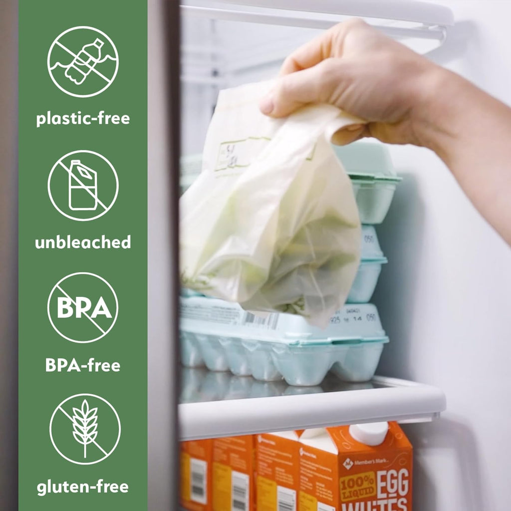 100% Compostable Food Storage Bags [Snack 300 Pack] Eco-Friendly Freezer Bags, Resealable Bags, Heavy-Duty, Reusable, Off-White by Earth's Natural Alternative