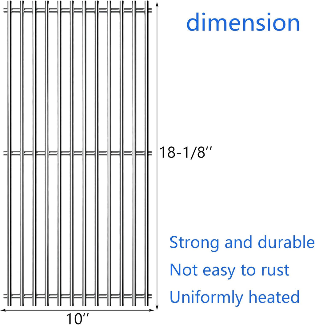 18-1/8" Stainless Steel Grates Replacement for Charbroil 463263110, 463268107, 463271309, 463271312, 463271313, 463271314, 463271315, 466231711, 466247310, 466247512 Kenmore Gas Grill