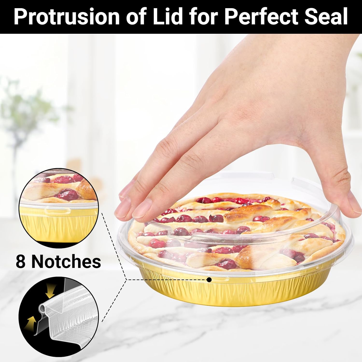 EUSOAR Gold Cupcake Liners, 25pcs 10oz/275ml Creme Brulee Cups Cupcake Liners Holiday, Round Aluminum Muffin Pans with Lids Flan Bread Pie Tart Brownie Holders for Bakery Wedding Birthday Party