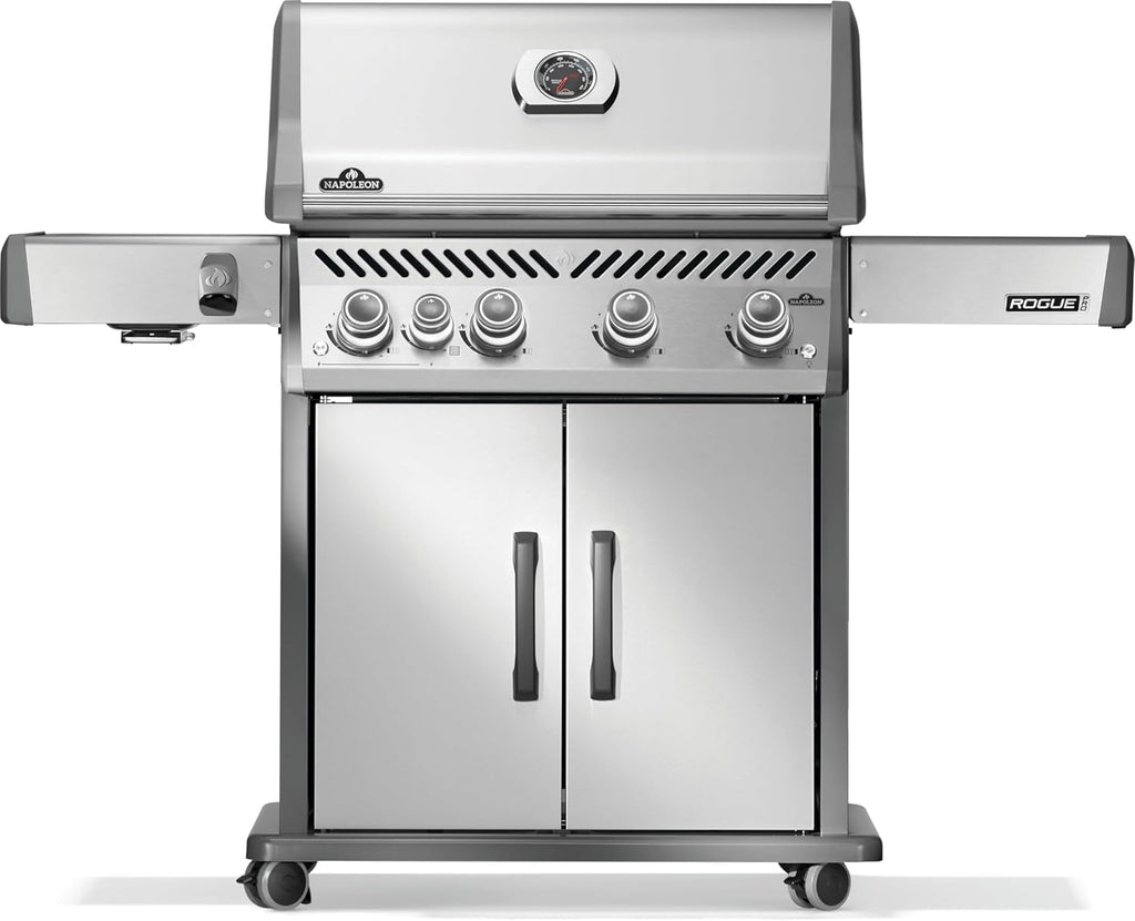 Napoleon Rogue PRO 525 Propane Gas Grill with Infrared Side Burner, Stainless Steel, Durable 5-Burner Outdoor BBQ