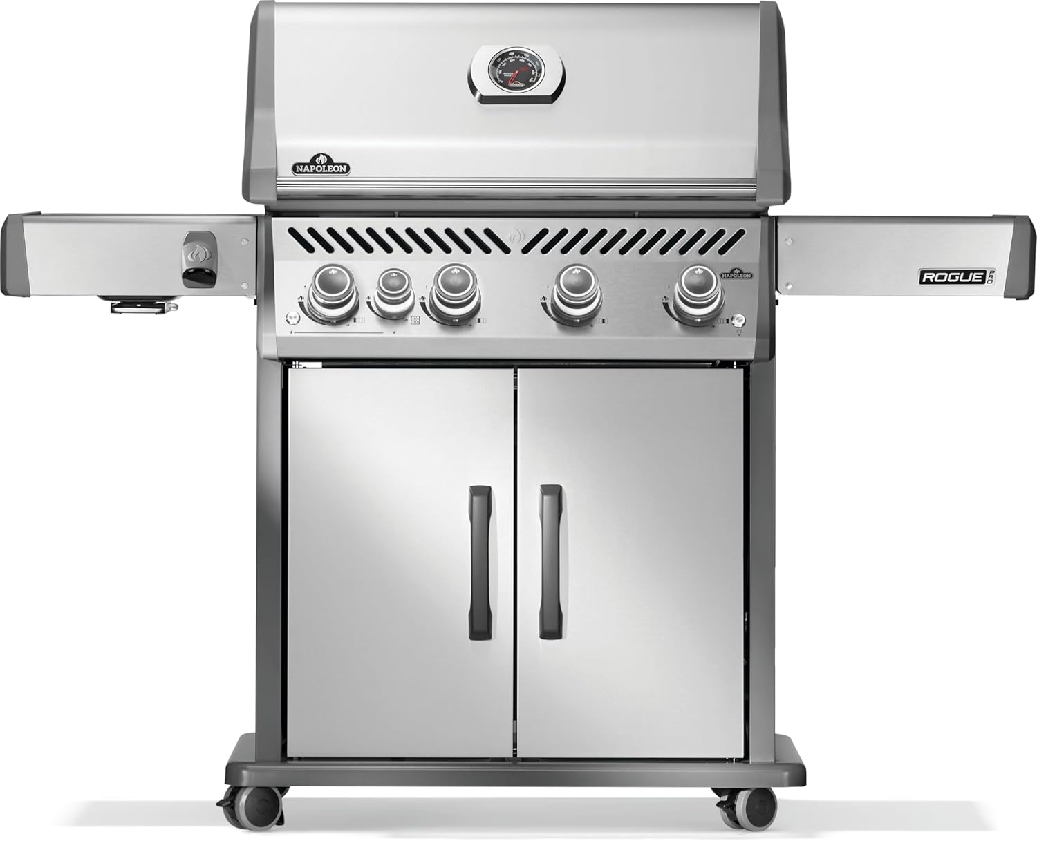 Napoleon Rogue PRO 525 Propane Gas Grill with Infrared Side Burner, Stainless Steel, Durable 5-Burner Outdoor BBQ