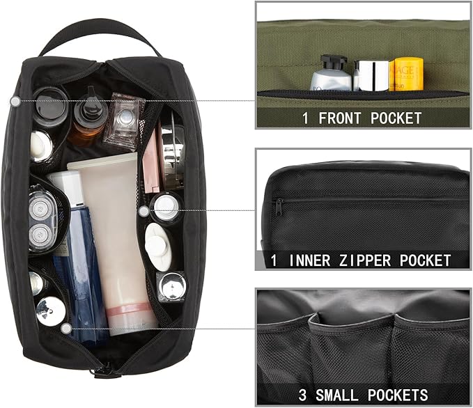 Vorspack Travel Toiletry Bag for Men - Hanging Toiletries Bag Water Resistant Dopp Kit Travel Bag for Toiletries Accessories