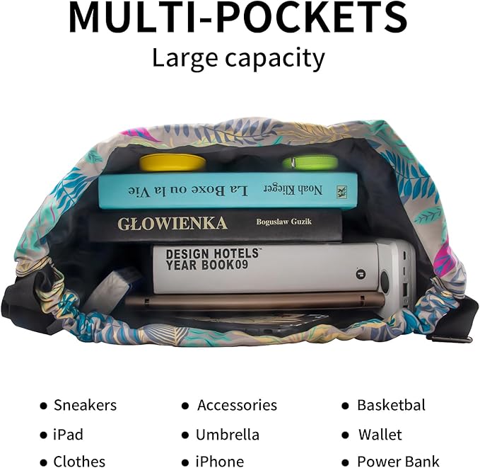 Peicees Waterproof Drawstring Sport Bag Lightweight Sackpack Backpack for Men and Women