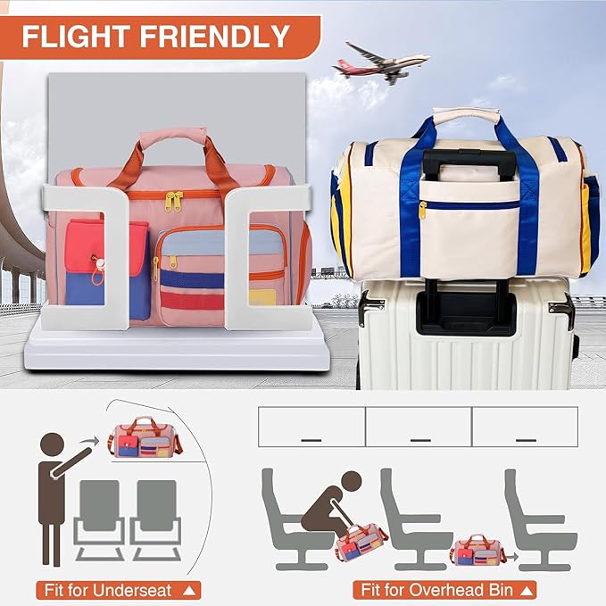 Small Gym Bag for Women, Travel Duffle Bag Carry On Weekender Bag with Shoe Compartment