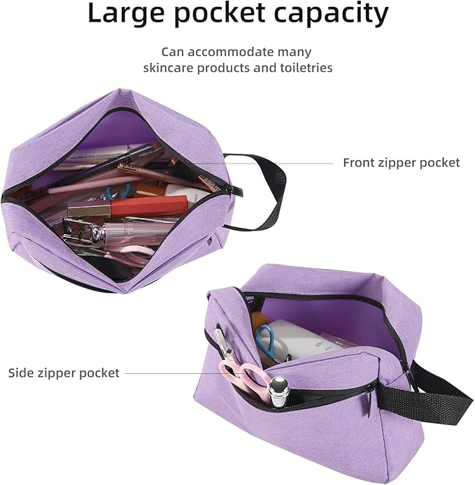 Travel Toiletry bag Toiletry bag for women men Hanging Cosmetic bag Travel accessories for Women Men (Purple)