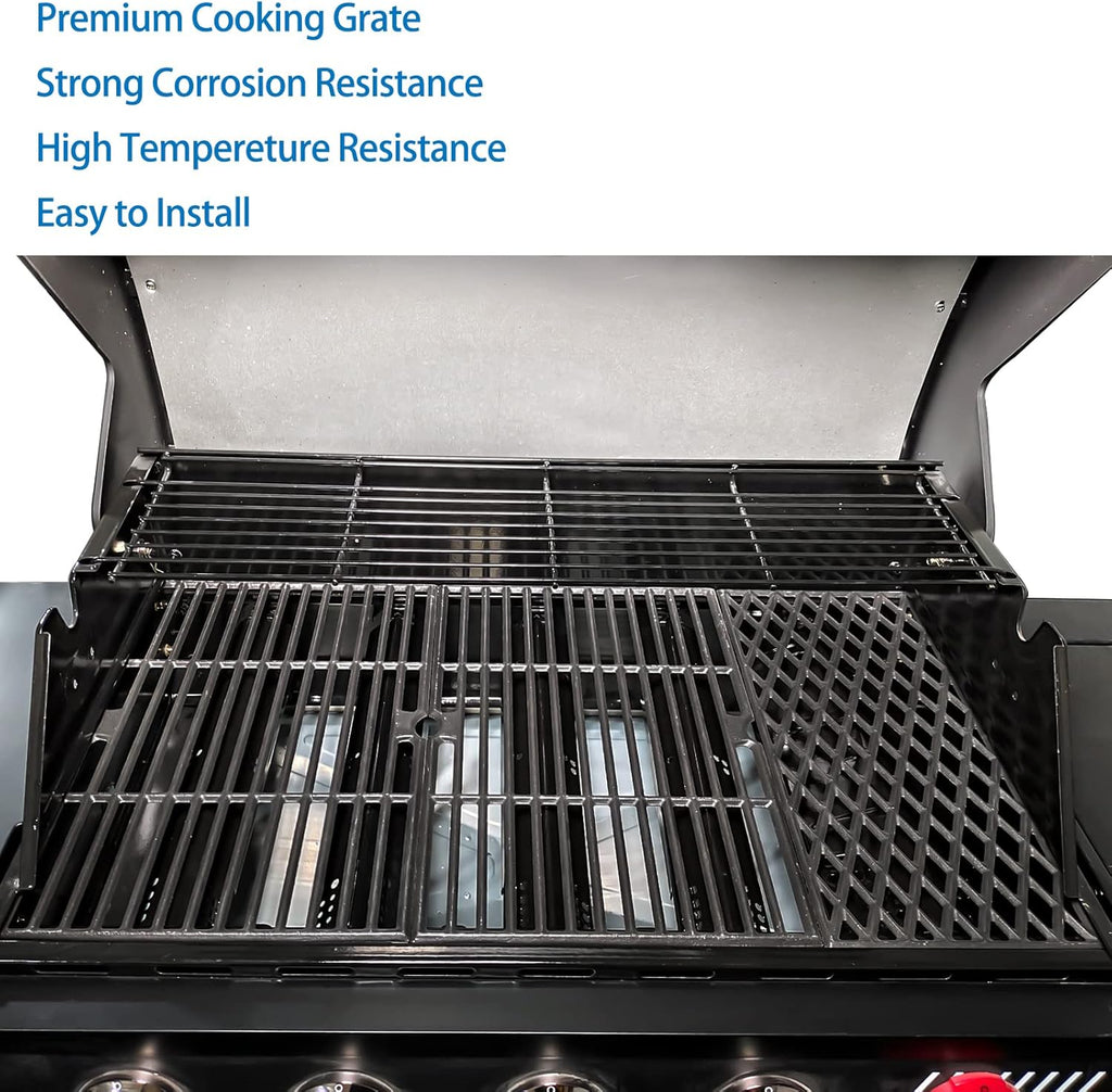 Uniflasy Grill Parts for Dyna-Glo DGH474CRP DGH450CRP,Grill Replacement Part Kit for Dyna-Glo 3/4/5 Burner Grill,Porcelain Steel Grill Heat Plate, Stainless Steel Burner Tube,Cooking Grates