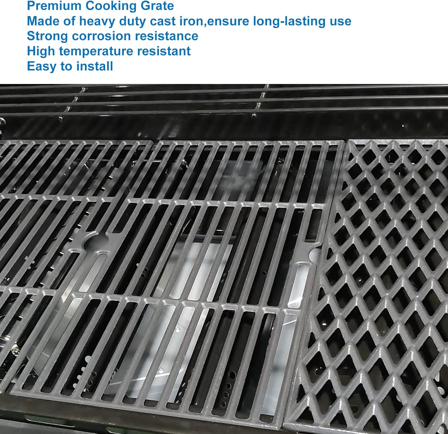 Uniflasy Cast Iron Cooking Grates for Dynaglo 4 Burner DGH450CRP DGH450CRP-D DGF493BNP, 5 Burner DGH474CRP DGH485CRP, Dyna-glo Grill Grate Replacement Part, 70-01-911 70-02-614 Grill Grate
