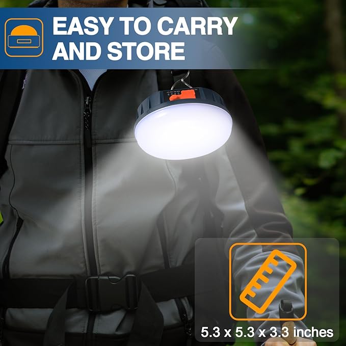 10000mAh LED Hanging Camping Lantern Rechargeable Essentials, 200W Outdoor Camping Tent Lights for Camping Decor, 4000LM Waterproof Backpacking Lanterns for Power Outages, Emergency, Hurricane, Hiking