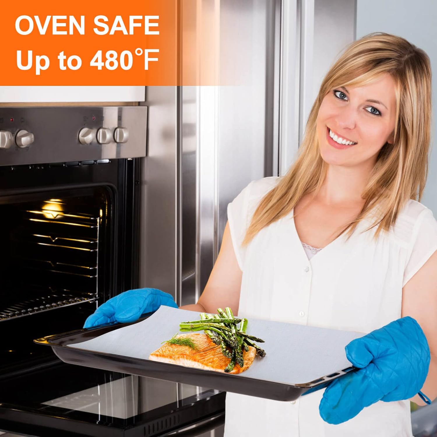 Silicone Baking Mat Roll -16IN x 10FT Non Stick Heat Resistant Food Grade Baking Mats, No Slip Reusable Freeze Dryer Mat,Pastry Mat,Countertop Protector Mat, Washable Oil-Proof Refrigerator Liners