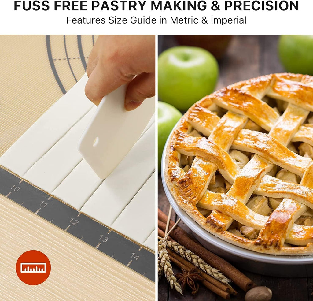 Baking Mat, 26" x 16" Large Silicone Non-slip Baking Pastry Mat with Measurement, Non Stick Silicone Mats for Kitchen Counter, Fondant Mat, Counter Mat, Dough Rolling Mat, Oven Liner, Pie Crust Mat