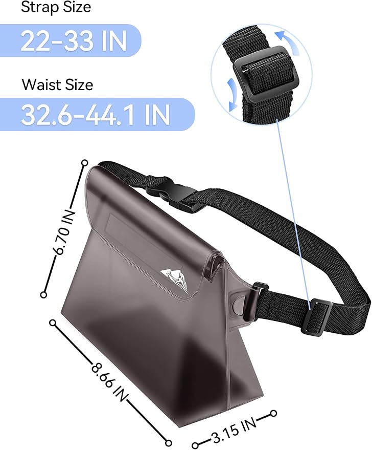 HEETA 2/3/4 Pack Waterproof Pouch with Waist Strap, Screen Touchable Dry Bag with Adjustable Belt for Phone Valuables for Kayaking, Swimming, Snorkeling, Boating, Fishing, Surfing & Beach