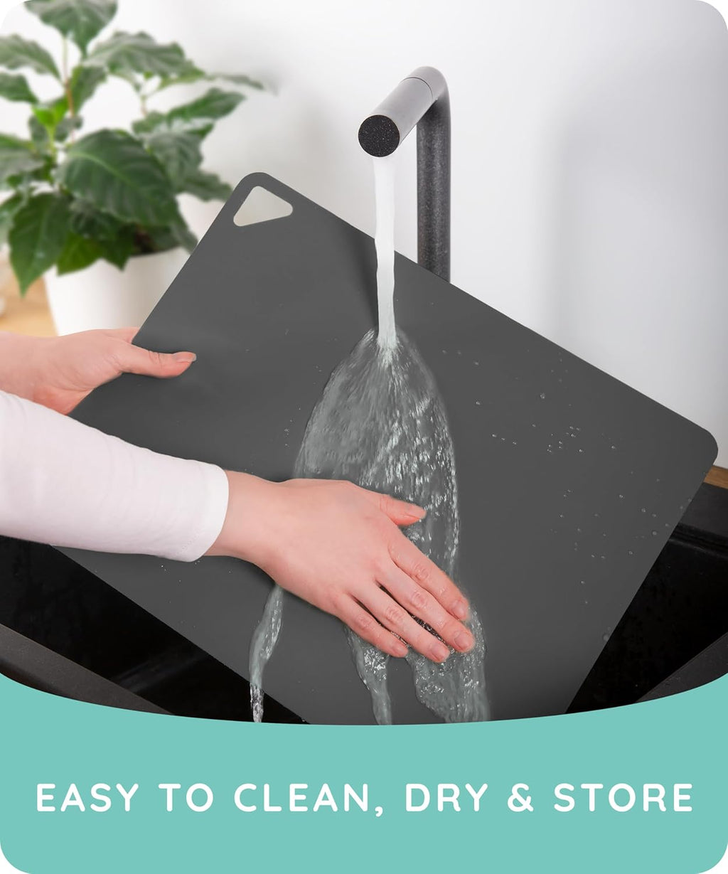 July Home Cutting Board Alternative for Kitchen - Extra Thick Flexible Plastic Cutting Board Set of 3, Non-Slip, BPA-Free, Easy to Clean, Colored Cutting Mats for Cooking, Durable Chopping Sheets