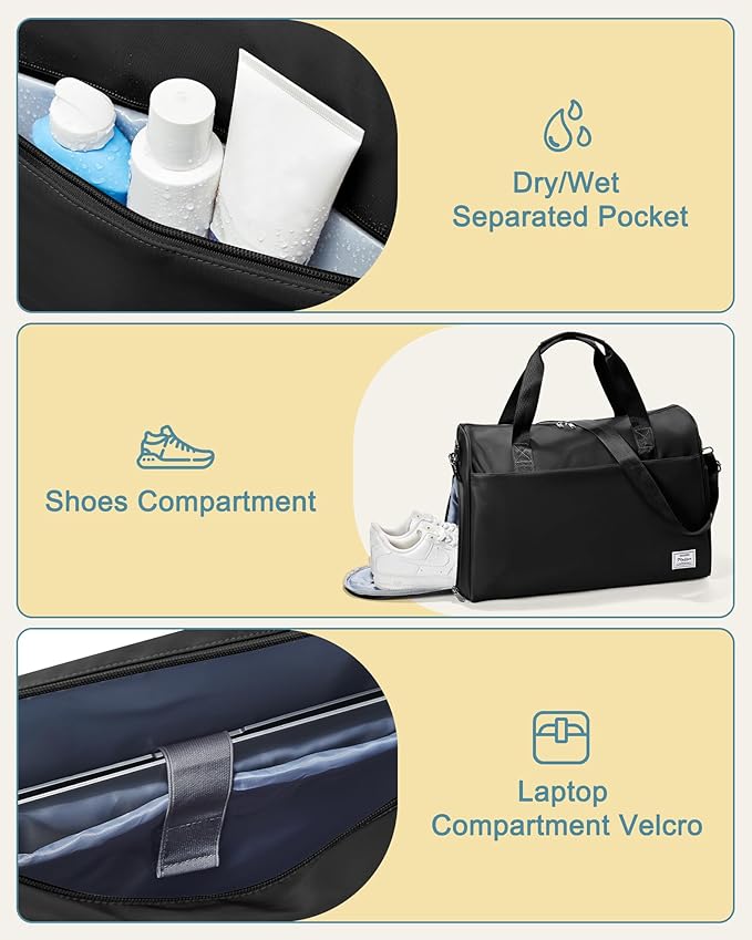 Gym Bag Womens,Travel Duffel Carry on Bag Sport Tote Bag Weekend Overnight Bag