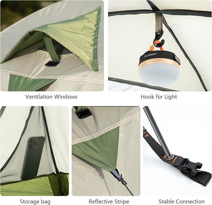 BISINNA 2 Person Camping Tent Lightweight Backpacking Tent Waterproof Windproof Two Doors Easy Setup Double Layer Outdoor Tents for Family Camping Hunting Hiking Mountaineering Travel