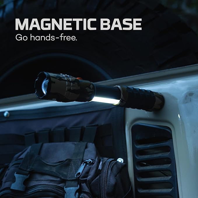 NEBO Slyde King Flashlight, Rechargeable LED Flashlight and Work Light, Bright, Durable, Everday Carry & Camping Flashlight with 4 Light Modes, C.O.B. Work Light and Magnetic Base