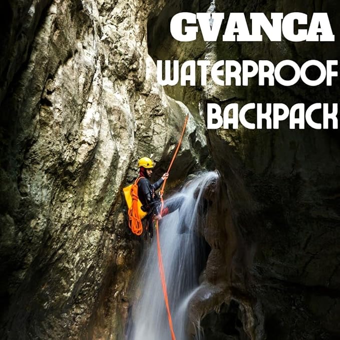 Waterproof Dry Bag Backpack for Kayaking, Roll Top Kayak Dry Backpack, Floating Outdoor Dry Sack Boating Sailing Canoeing Rafting Fishing Camping 55L Yellow