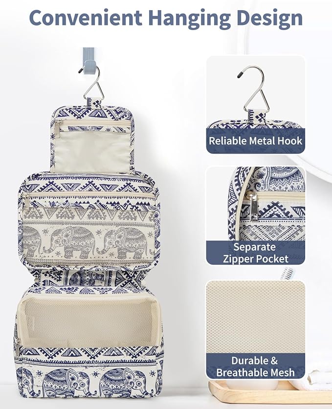 Narwey Hanging Travel Toiletry Bag Cosmetic Make up Organizer for Women and Girls Waterproof